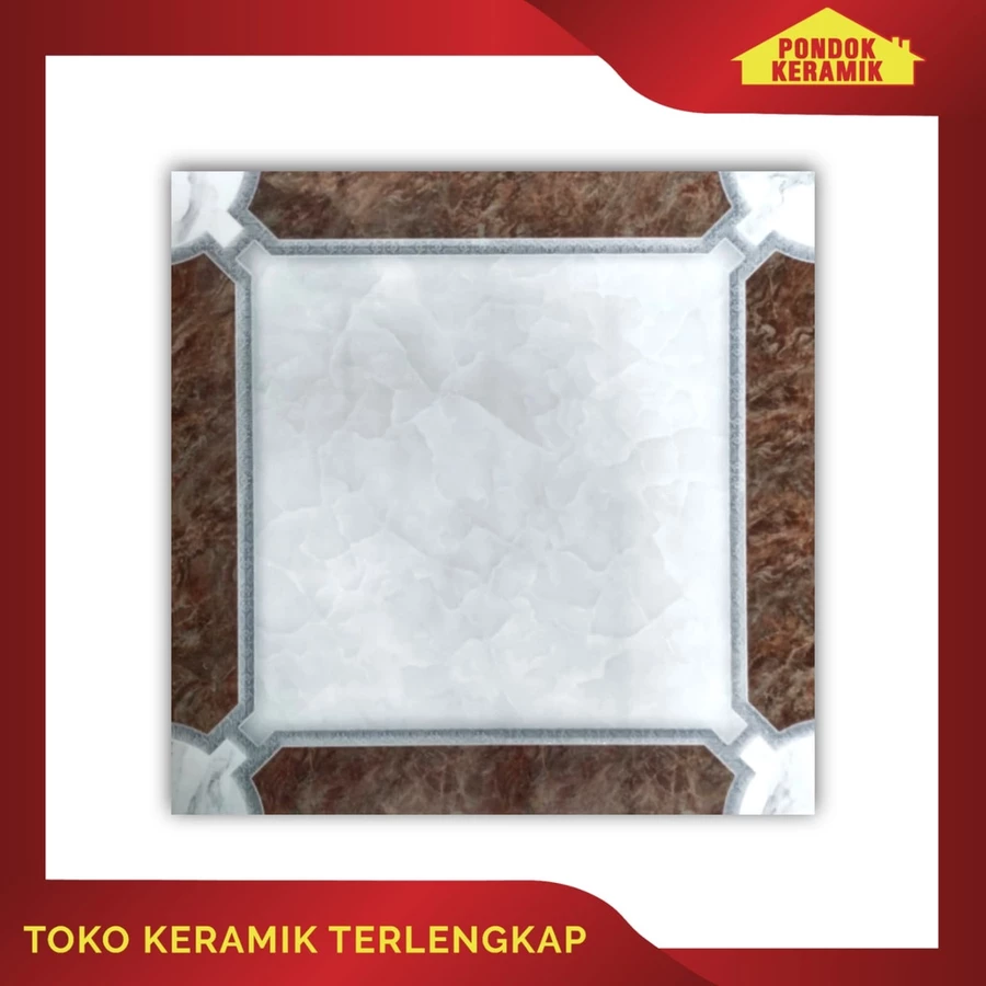 Keramik Lantai Agatte 50x50 Marfil Brown Glossy Marble Sinking