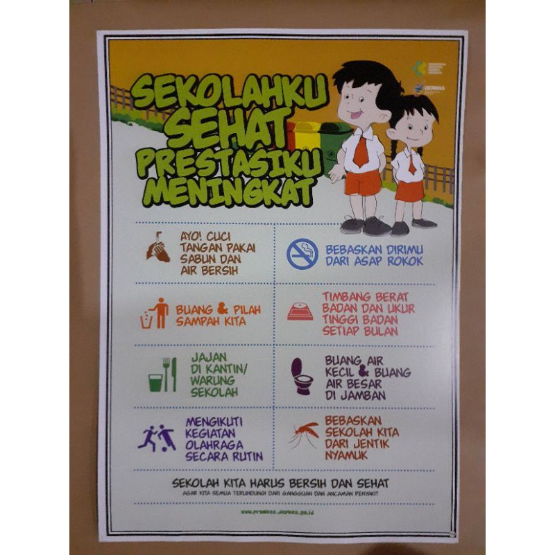 Jual (174) POSTER SEKOLAHKU SEHAT PRESTASIKU MENINGKAT | Shopee Indonesia