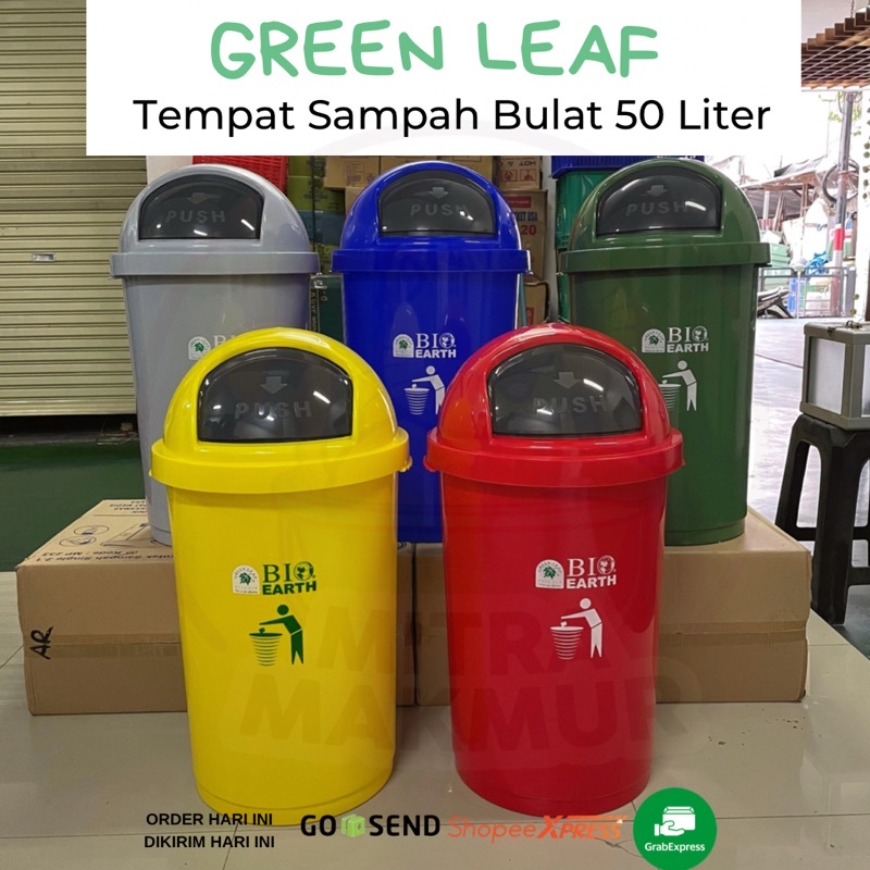 Jual Sale Tempat Sampah 50 Liter Tong Sampah 50 Liter Green Leaf 2150 Bio Earth Shopee 9540