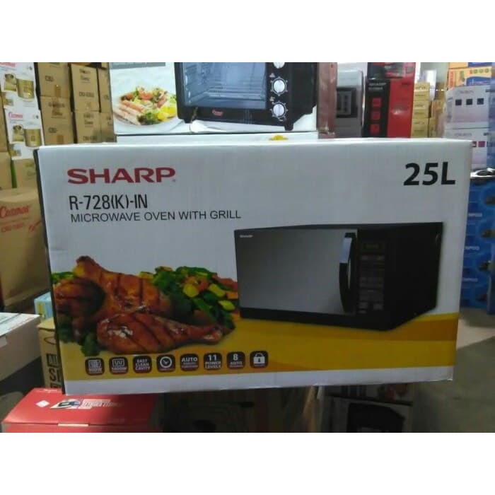 Jual MICROWAVE OVEN WITH GRILL SHARP 25 LITER R-728(K)IN HITAM PINTU ...