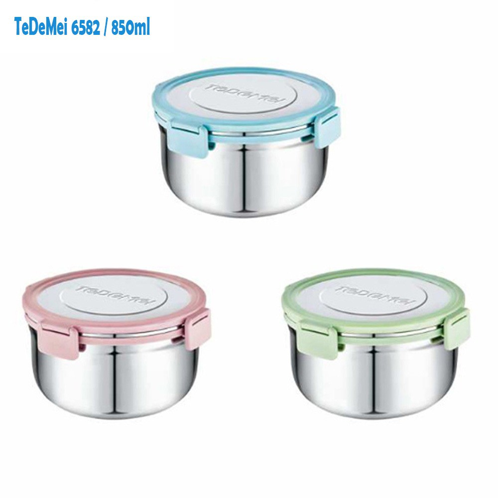 Jual TEMPAT BEKAL TEDEMEI 6582 SOUP CUP STAINLESS STEEL LUNCHBOX ANTI TUMPAH GREEN BLUE PINK