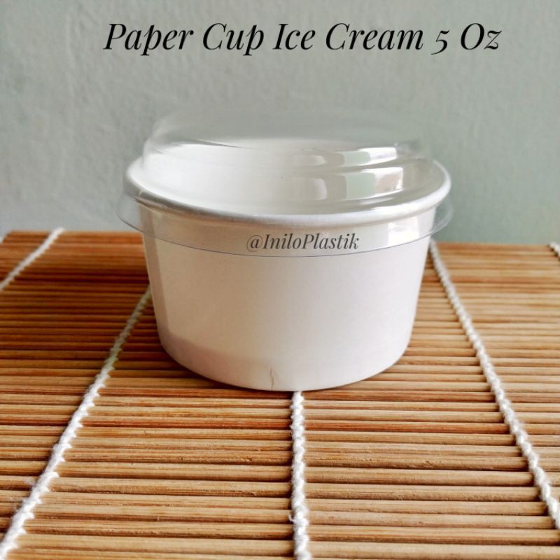 Jual Paper Cup Ice Cream Gelas Ice Cream 5 Oz 150 Ml Tutup Mika 25pcs Shopee Indonesia 9437