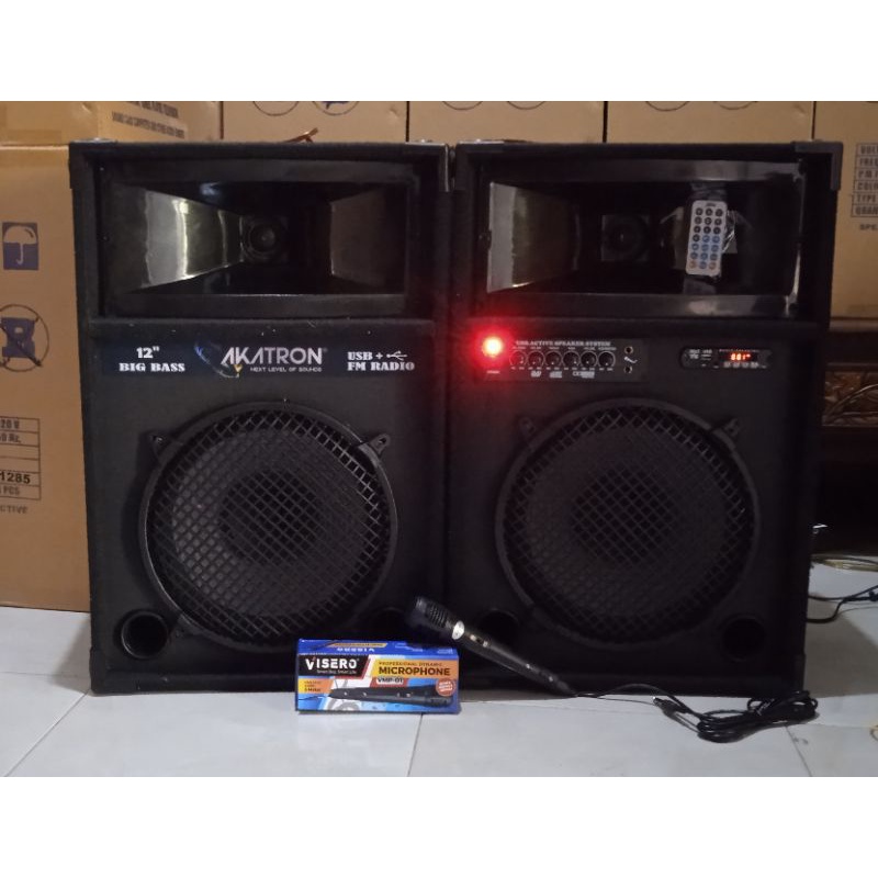 Jual PAKET KARAOKE + MIC + Speaker aktif bluetooth 12 inch 12 in