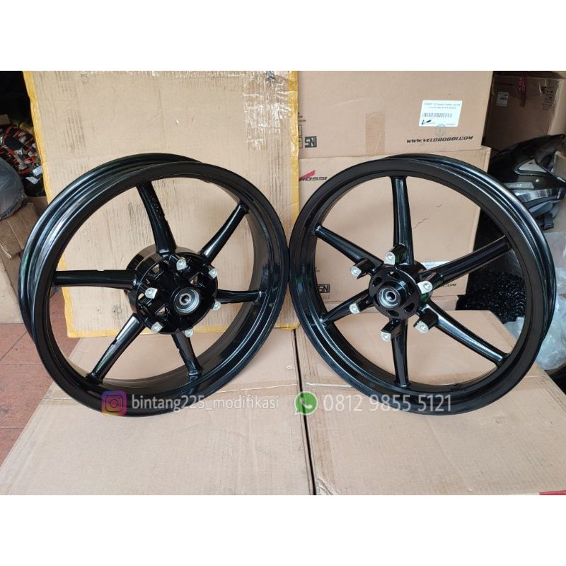 Jual velg ninja RR tapak lebar hitam velg vrossi Ninja 150 rr sanca ...