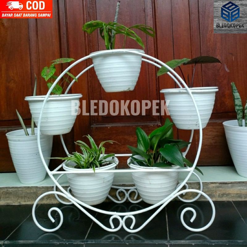 Jual Standing Pot Rak Bunga Besi Susun Tempat Tanaman Minimalis