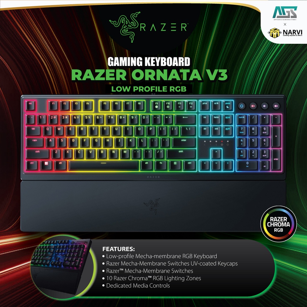 Jual Razer Ornata V3 Low Profile RGB - Gaming Keyboard | Shopee Indonesia