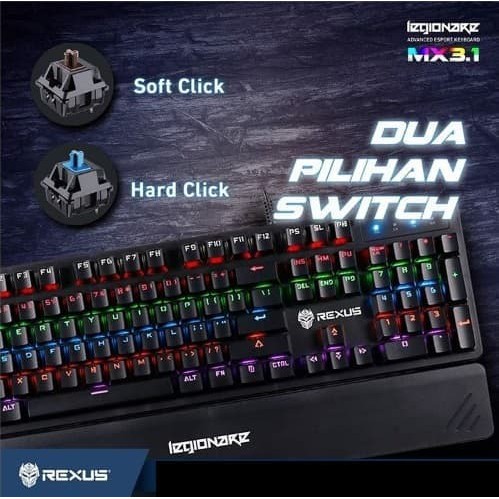 Jual Rexus MX3.1 Mechanical Legionare Keyboard Gaming | Shopee Indonesia