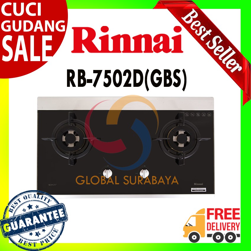 Jual Kompor Tanam Gas Rinnai 2 Tungku - RB 7502D (GBS) | Shopee Indonesia