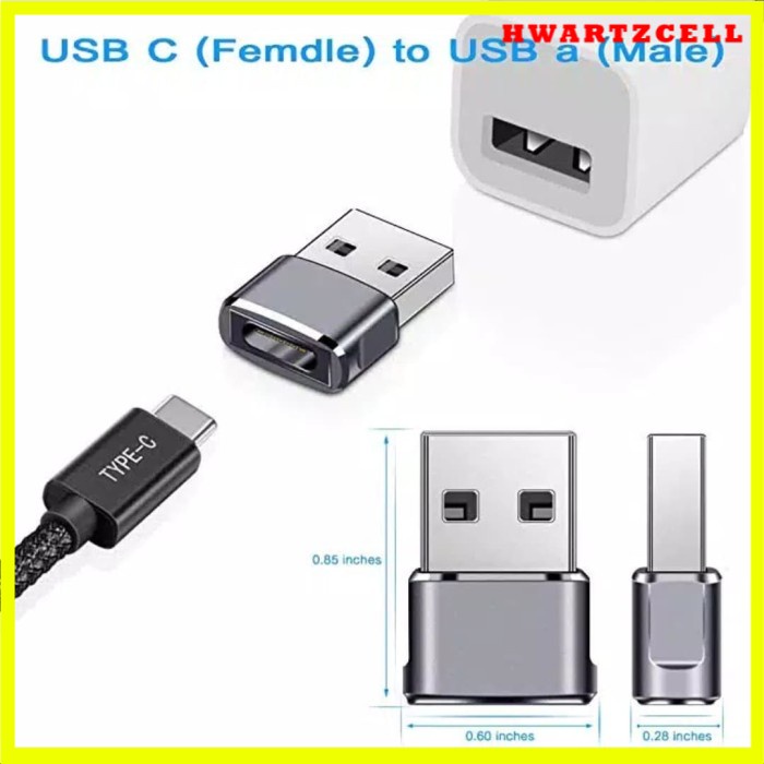 Jual Adapter Converter USB 3.1 USB A To TYPE C Female Quick Charge OTG ...