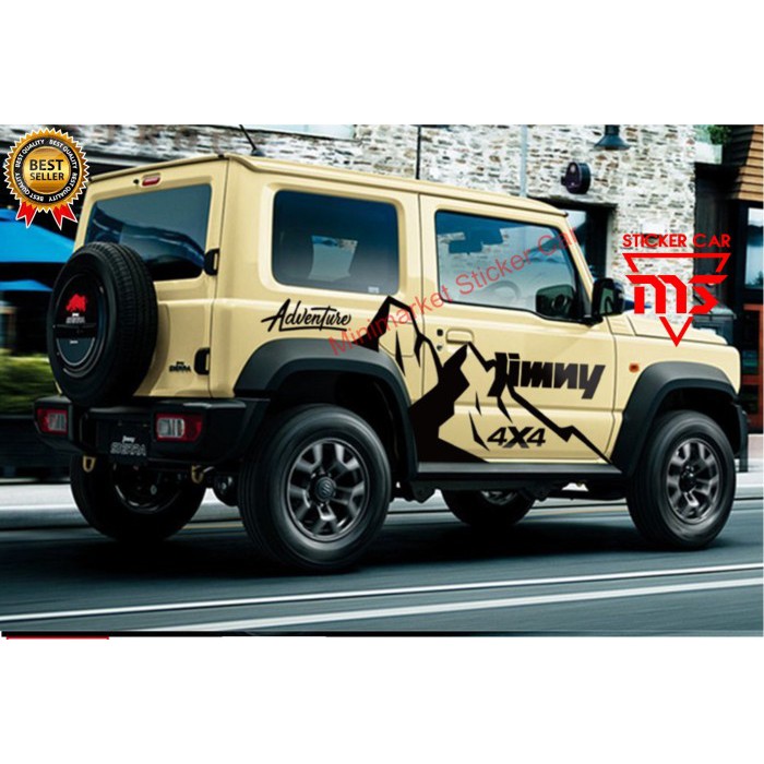Jual sticker stiker mobill jeep taft katana jimny 4x4 adventure 1998 up ...