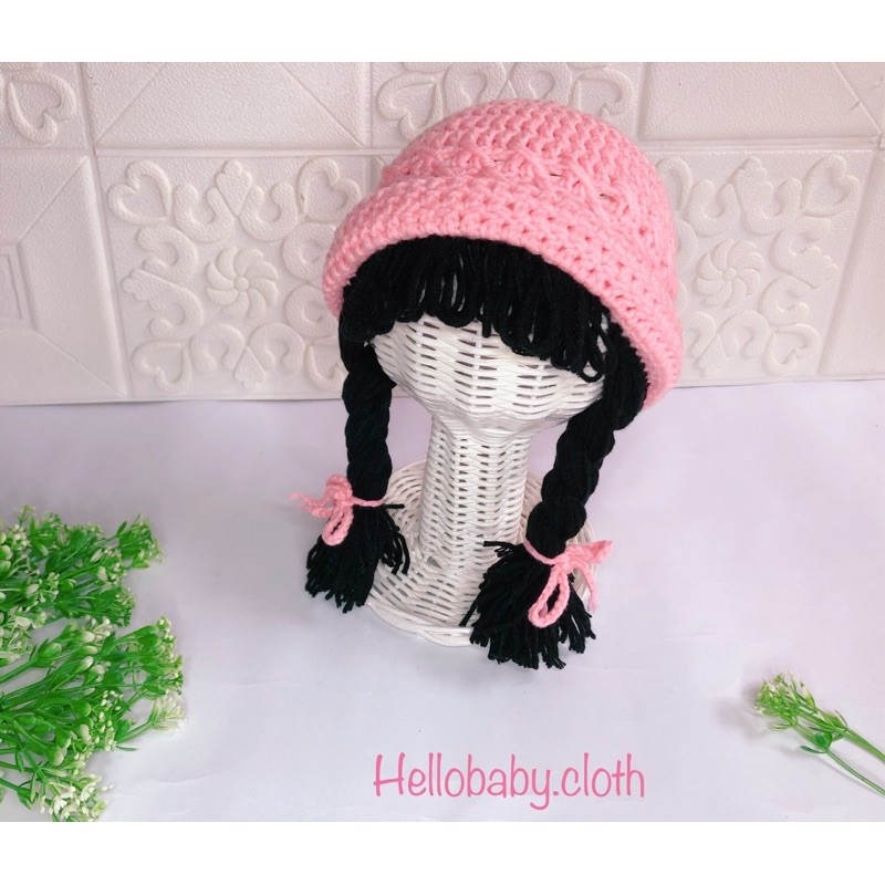 Jual Topi Rajut Bayi Rambut Palsu/Topi Rajut Bayi Perempuan/Topi Rajut ...