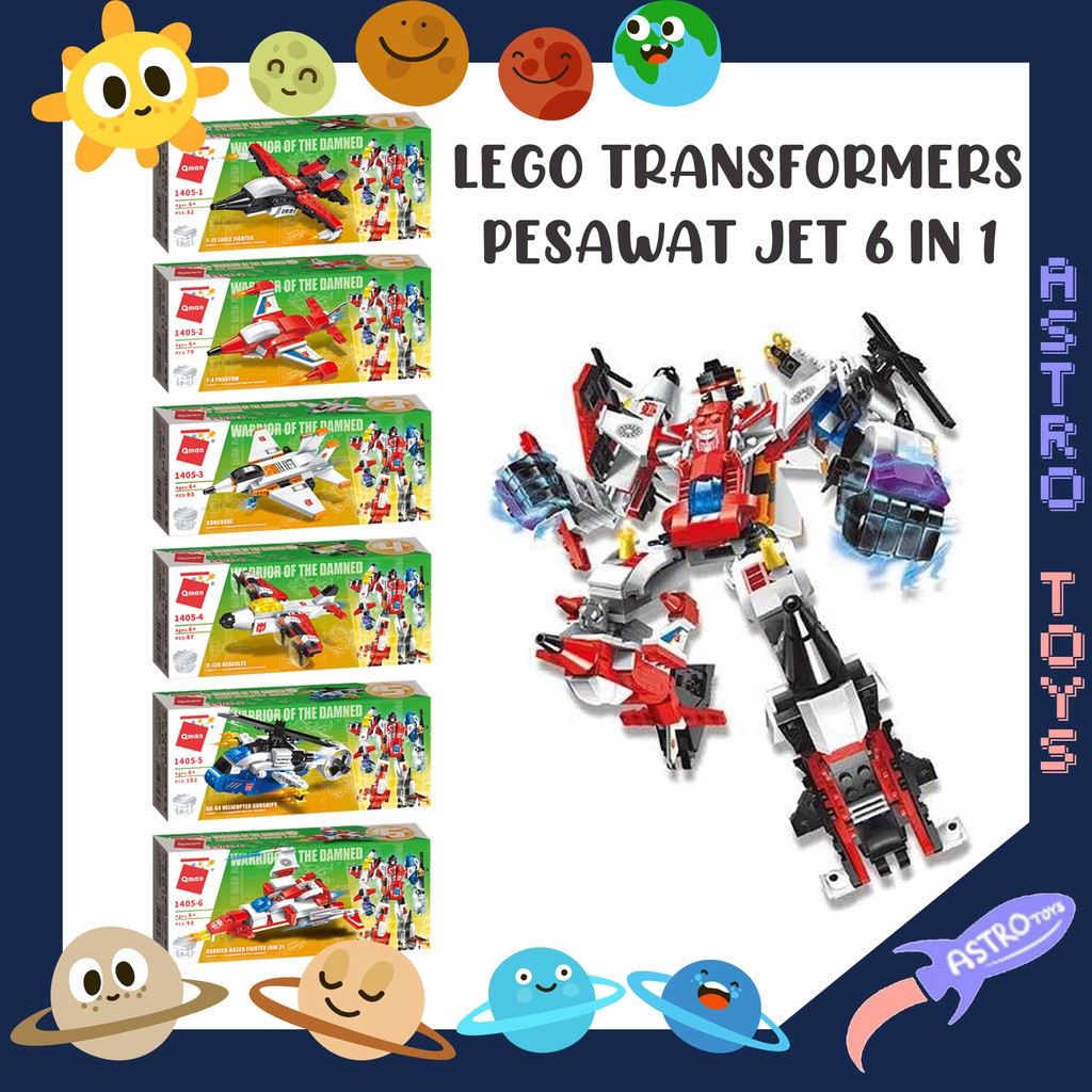 Jual Mainan Lego Robot Robot Transform Pesawat Jet Helikopter 6 In 1 ...