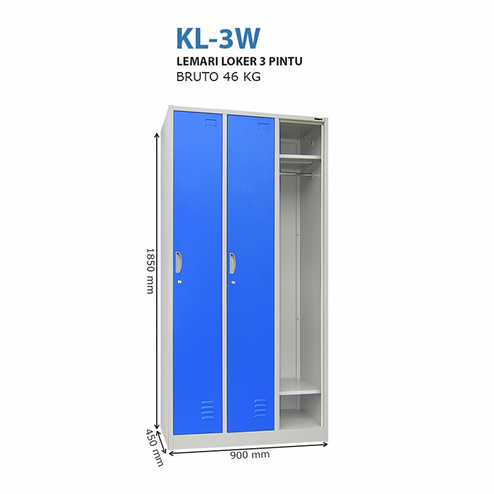Jual Loker besi KL 3W lemari besi, filling cabinet locker 3 pintu ...