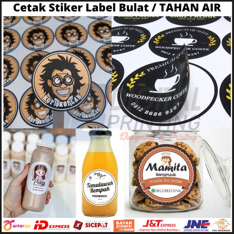 Jual Stiker Label Bulat VINYL TAHAN AIR / Sticker Label Kemasan Makanan ...