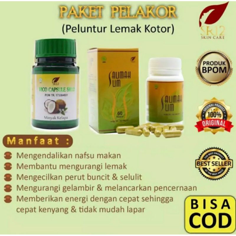 Jual Paket Pelakor SR12 ( Salimah Slim 60 capsul & V-CO 100 Capsul