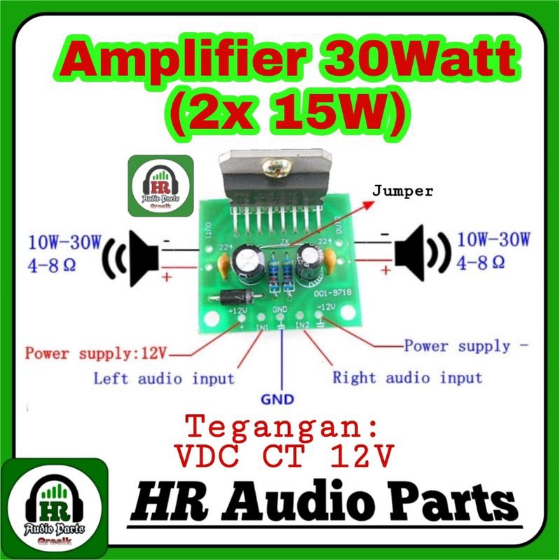 Jual DIY TDA7297 DC CT 12V Amplifier Daya Digital 2.0 Kit Dual Channel