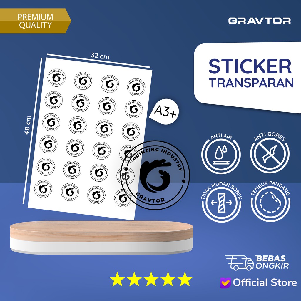 Jual Cetak Stiker Vinyl Transparan A3+ Dan Cutting - Print Sticker ...