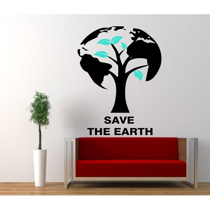 Jual Stiker Dinding Kaca Office Wall Sticker Save The Earth Shopee Indonesia