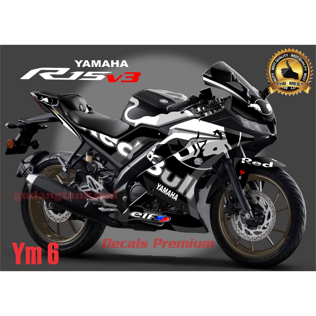 Jual DECAL STIKER DECAL R15 V3 , VARIASI , REDBULL/STIKER FULL BODY R15 ...