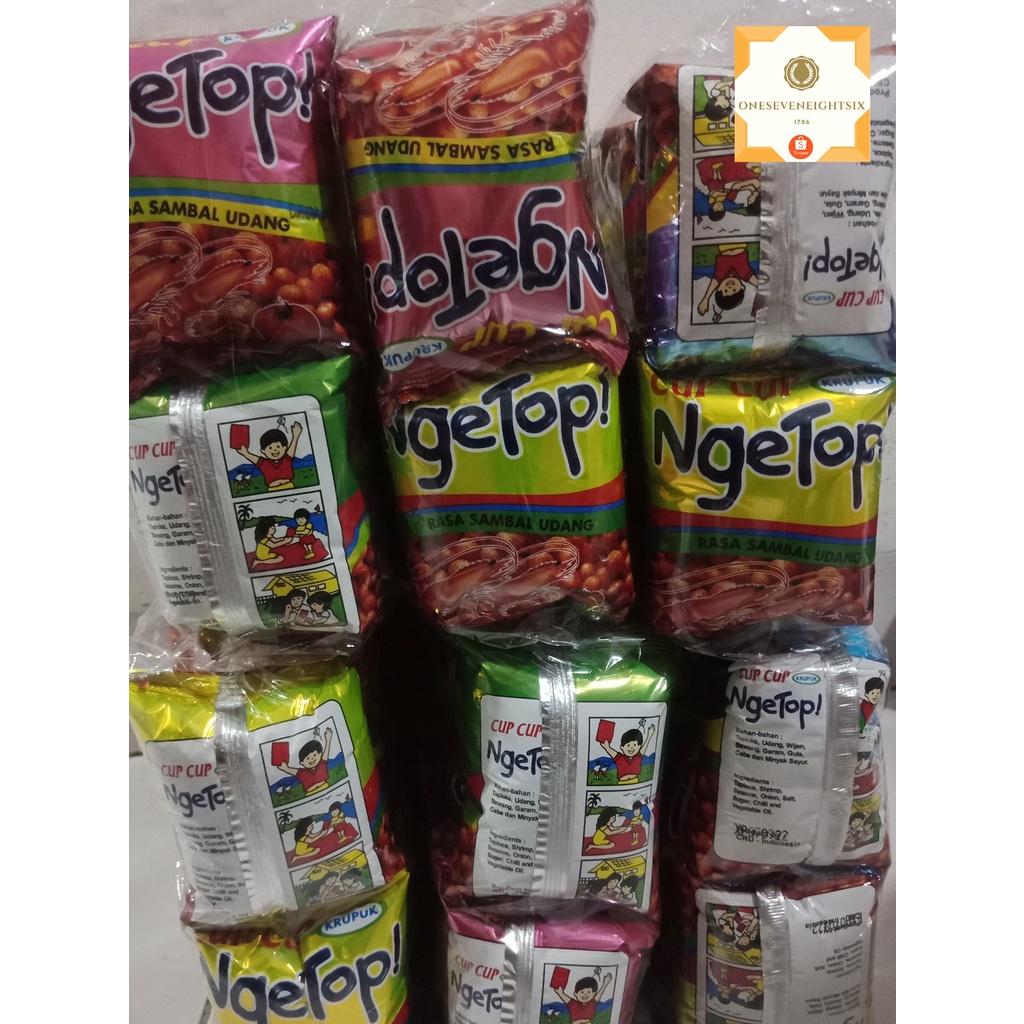 Jual Snack Jadul Kerupuk Cup Cup Ngetop Sambal Udang 1 bal isi 20