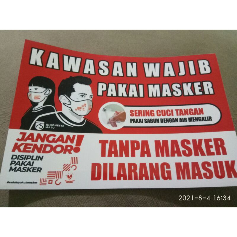 Jual Stiker Kawasan Wajib Pakai Masker | Shopee Indonesia