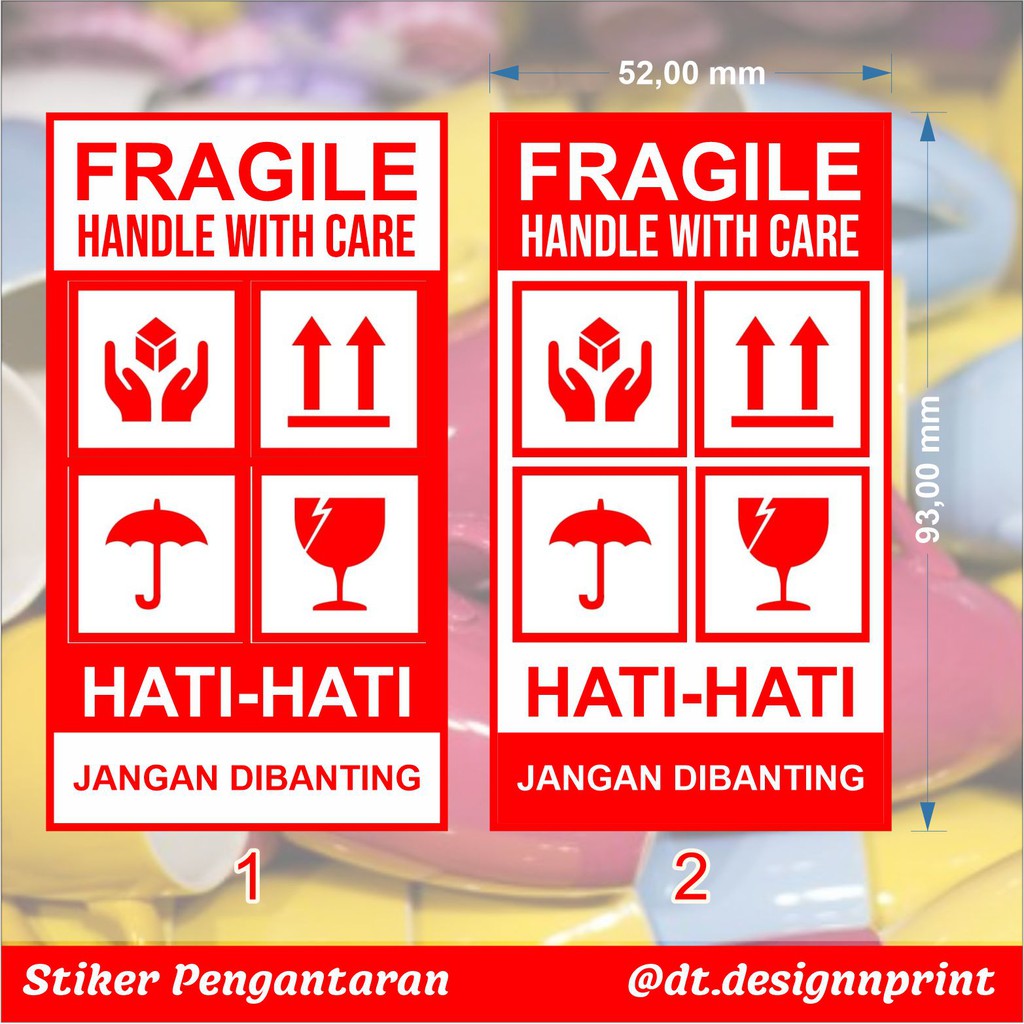 Jual Stiker Fragile Stiker Hati Hati Barang Pecah Belah Murah Shopee Indonesia