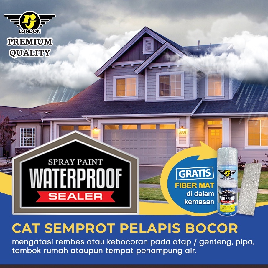 Jual Spray Paint WATERPROOF SEALER Grey RJ London Cat Semprot Pelapis ...