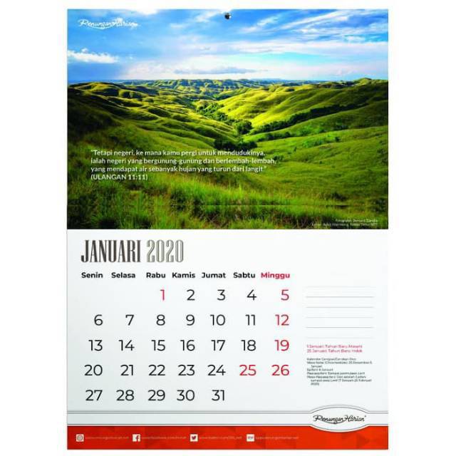 Jual Kalender Dinding Renungan Harian 2020 (Kristen) Shopee Indonesia