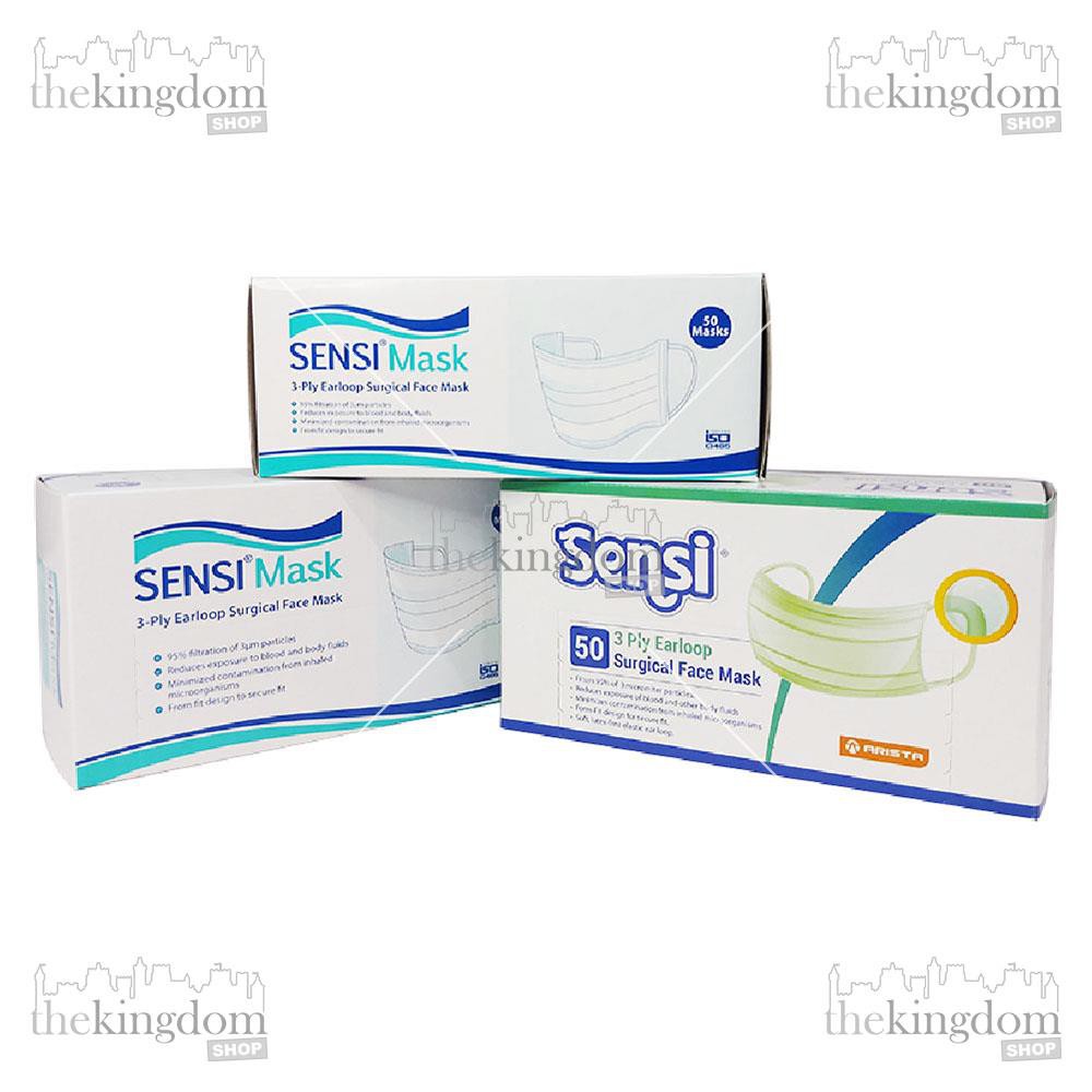 Jual Sensi mask 3ply 4ply Earloop Surgical Face Mask Masker Sensi 3 ...