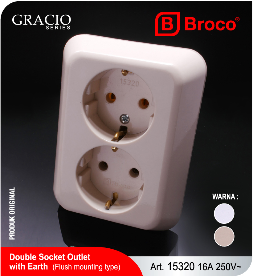 Jual Broco Electrical Gracio 15320 Stop Kontak + Stop Kontak dengan ...