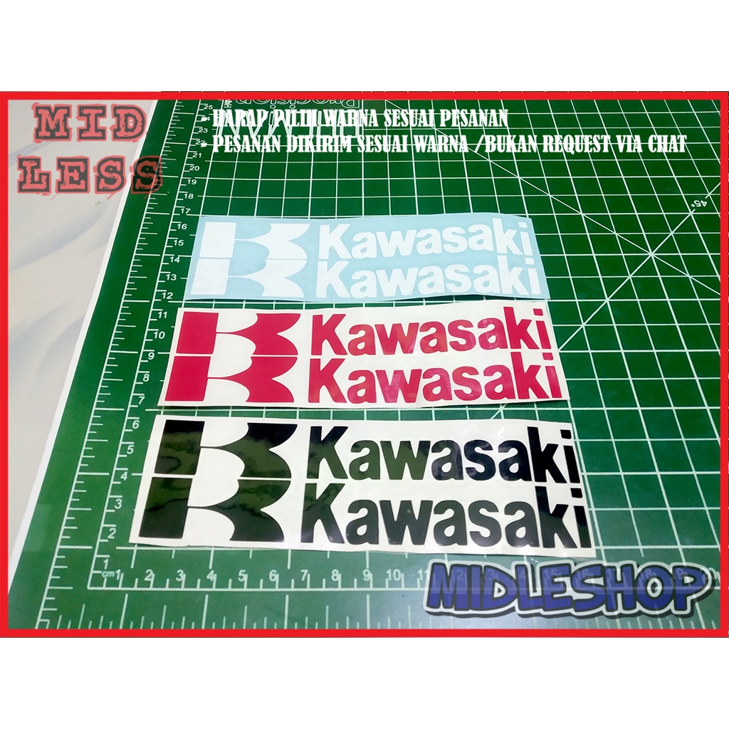 Jual Stiker Motor/Cutting Stiker Motor Vinyl Logo Isi 2 Kawasaki ...