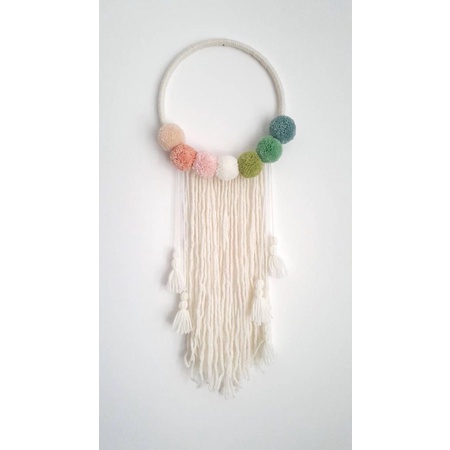 Jual Ready Stok Hiasan Dnding Pom Pom Bulat Macrame Wall Hanging Hd