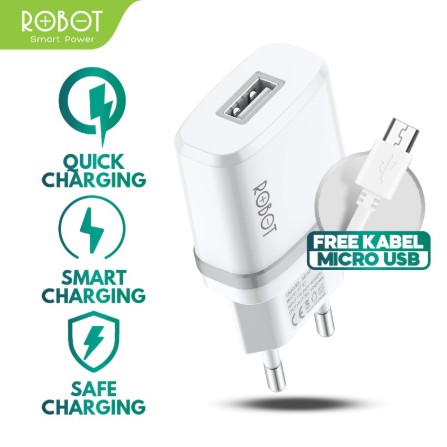 Jual Charger ROBOT RT-K7 Quick Charge Output 5V/1A Fireproof White ...