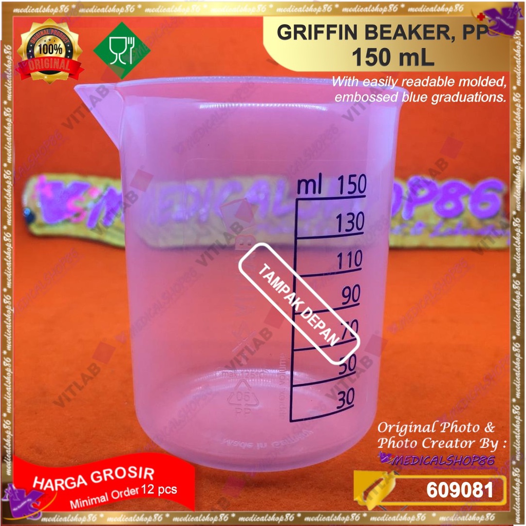 Jual Beaker Plastik 150ml Griffin Beaker Pp 150ml Vitlab Shopee Indonesia 0511