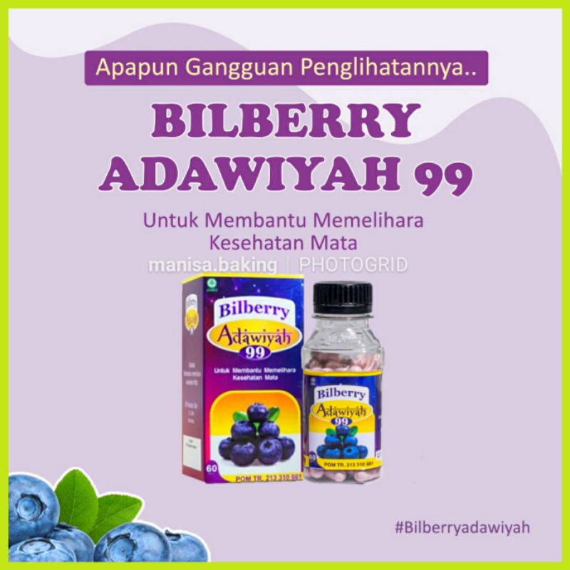 Jual BILBERRY ADAWIYAH 99 EKTRAK KAPSUL ORIGINAL ALAMI SUPLEMEN MATA