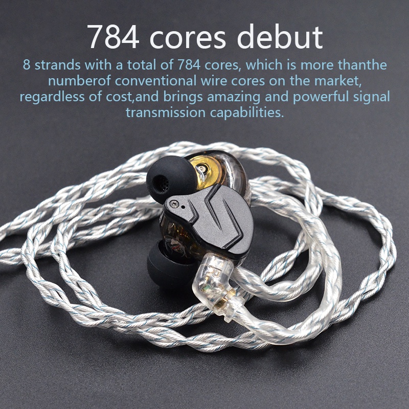 Jual KZ SILVER BLUE MIXED PLATED 784 Core UPGRADE CABLE - NO MIC ...