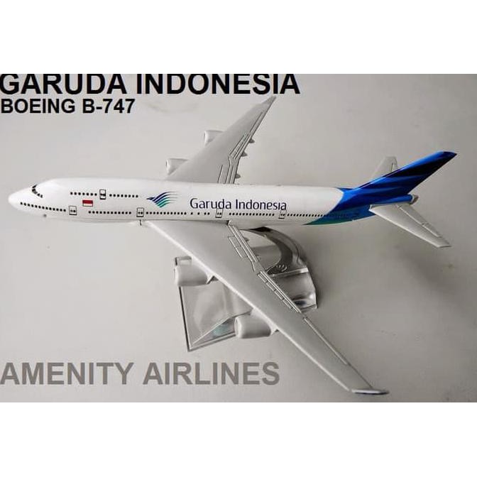 Jual MINIATUR DIECAST/DIE CAST PESAWAT TERBANG GARUDA BOEING 747 BESI ...