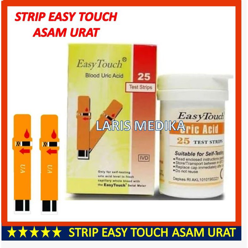 Jual Easytouch Uric Acid Test Strip Cek Asam Urat Refill Isi 25 Easy