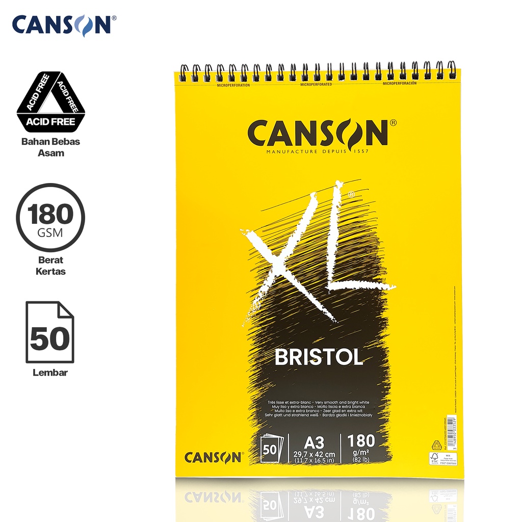 Jual CANSON XL Bristol Buku Sketsa 50 Lembar Ukuran A3 Sketchbook Buku