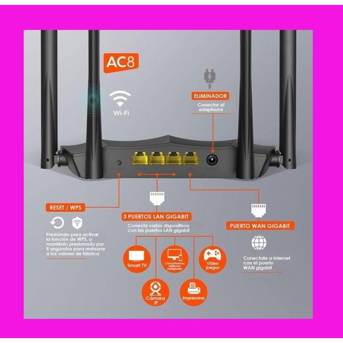 Jual Tenda ac7 Router Wifi Wireless WiFi 1200Mbps 2.4 5.0GHz 5 Antena ...