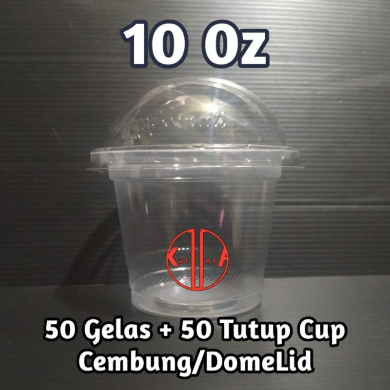 Jual 50pcs Gelas Cup Plastik 10 Oz 50pcs Tutup Cembungdomelid Shopee Indonesia 5211