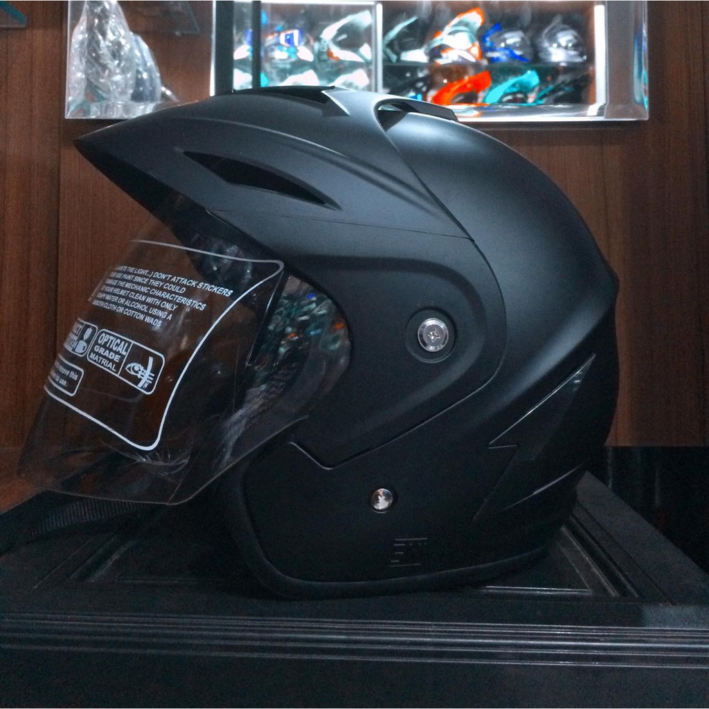 Jual Helm Half Face ukuran Besar XL XXL Transformer Hitam Doff Shopee