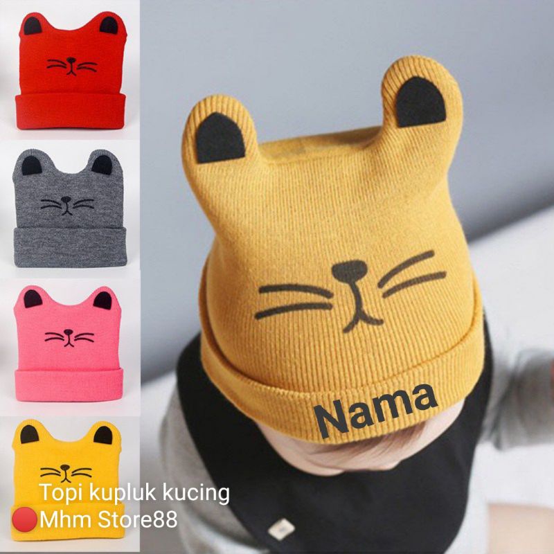 Jual Topi Kupluk Kucing Bisa Bordir Nama | Shopee Indonesia