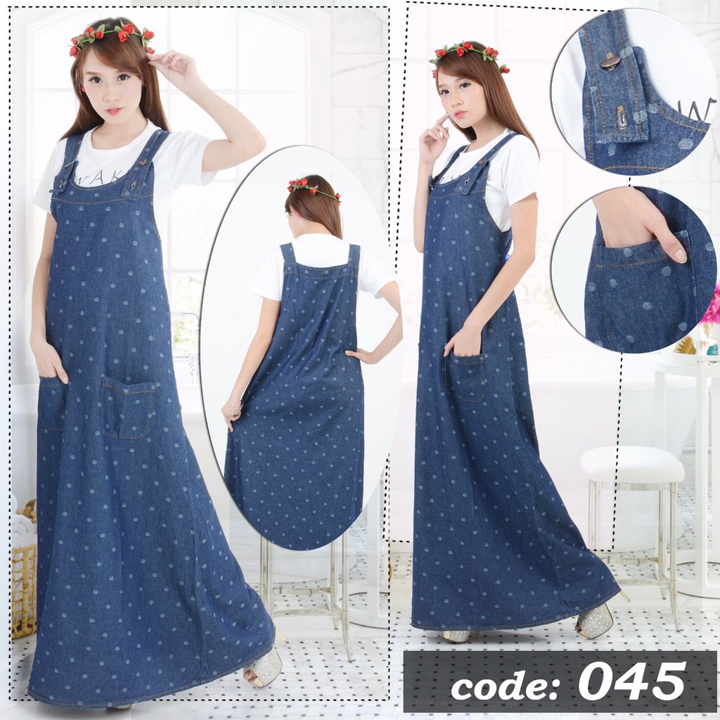 Jual FN 72681C / 045 Overall Rok Jeans / Pakaian Wanita / Baju Terusan ...