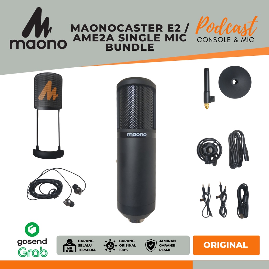 Jual MAONOCASTER E2 SINGLE MIC BUNDLE | MAONO AME2A RECORDING