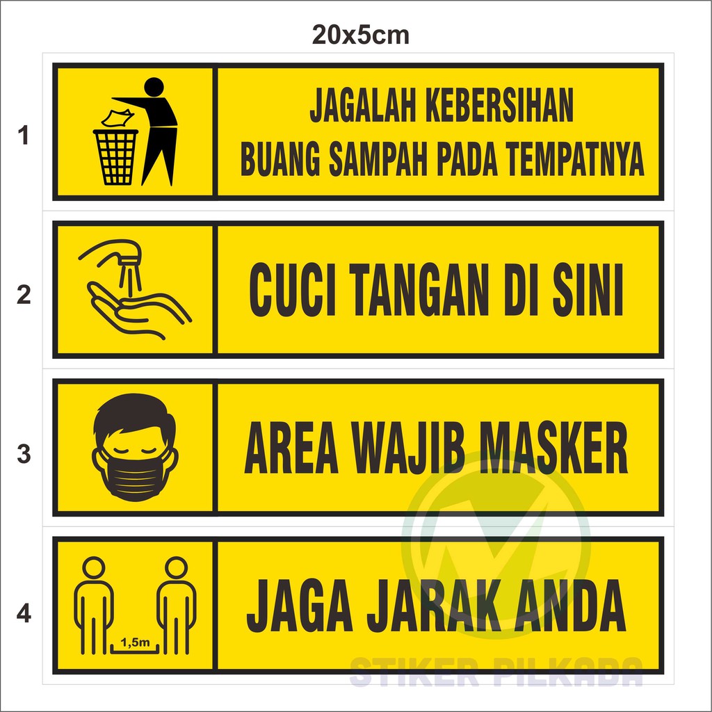 Jual Stiker Cuci Tangan Disini Area Wajib Jaga Jarak Dijual Satuan