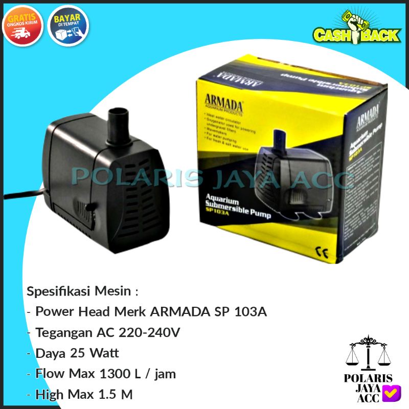 Jual Armada Sp A Pompa Air Celup Power Head Aquarium Kolam Shopee