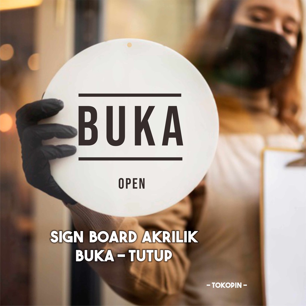 Jual Papan Open Closed Bulat Custom Sign Board Akrilik | Shopee Indonesia