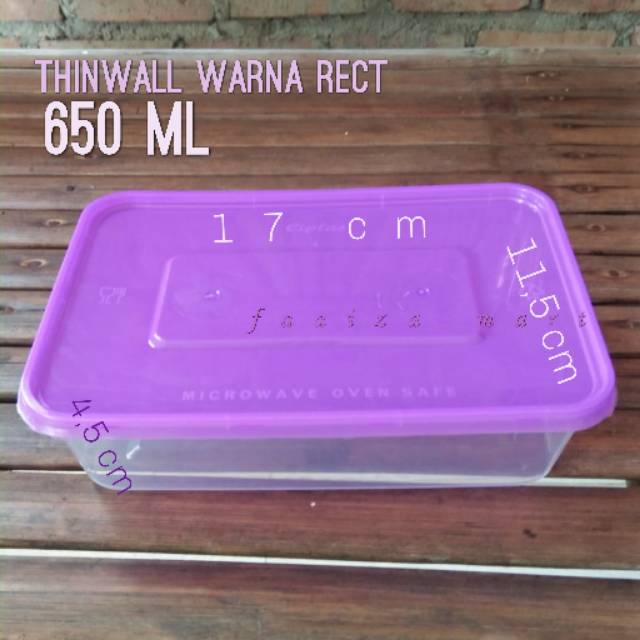 Jual Eceran thinwall warna 650ml/Plastik /kotak makanan/microwave/bento