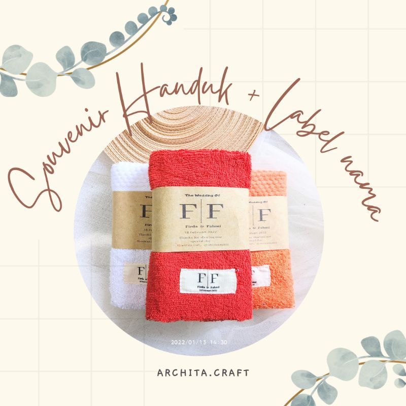 Jual Souvenir handuk/face towl + label nama pengantin | Shopee Indonesia